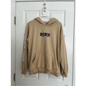 Justin Bieber Purpose World Tour Tan Hoodie Sz: Large